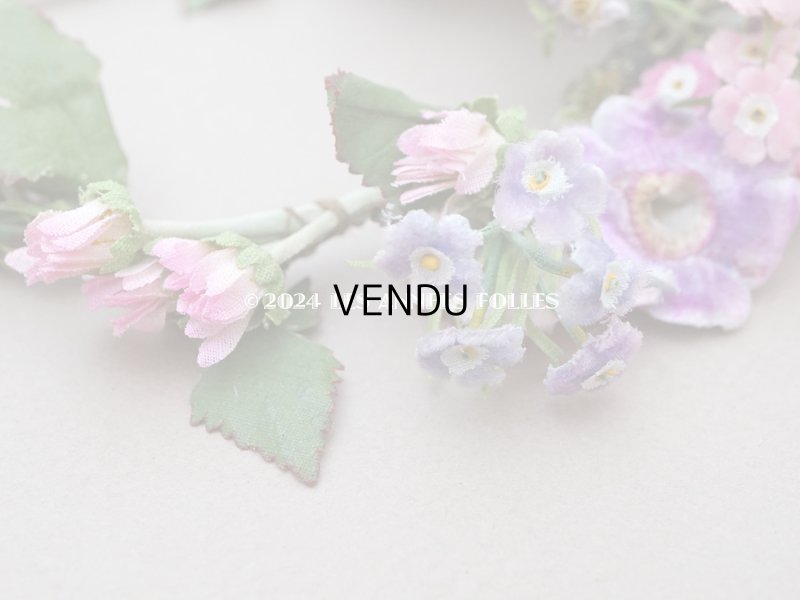 画像9: アンティーク ヴェールガールのティアラ ベルベットの布花 花冠
