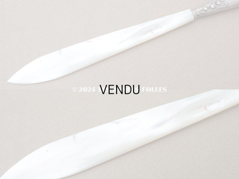 画像5: アンティーク 鈴蘭のレターオープナー シルバー&マザーオブパール製