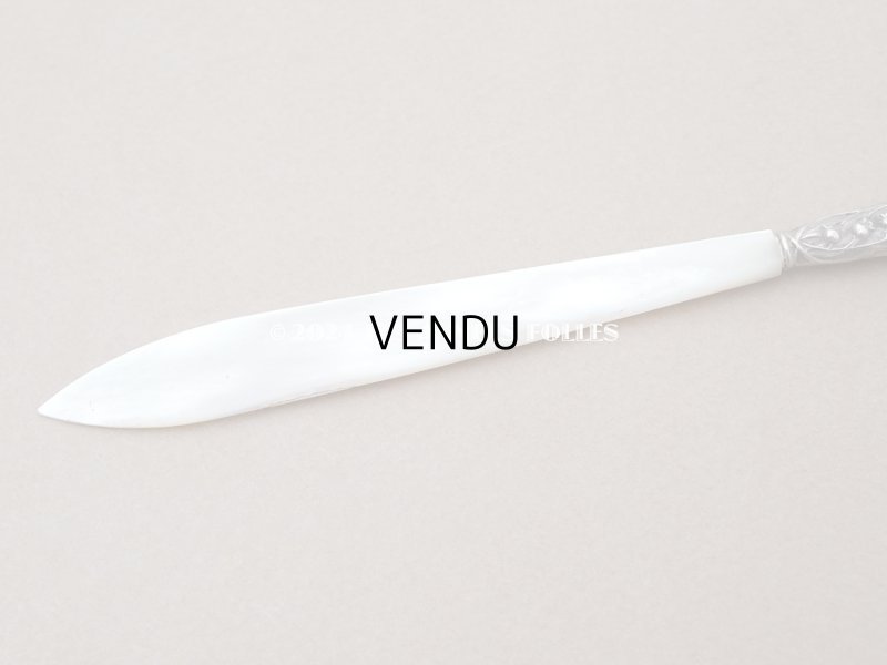 画像3: アンティーク 鈴蘭のレターオープナー シルバー&マザーオブパール製