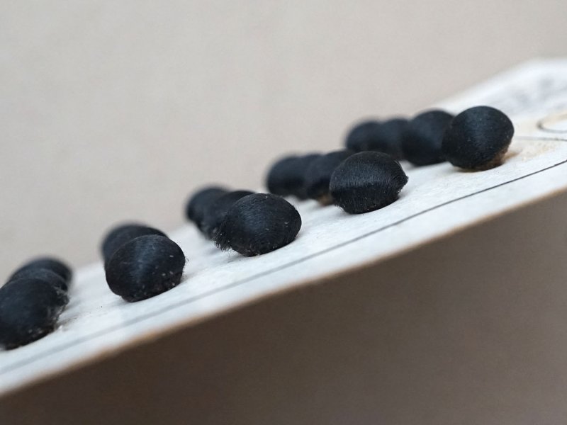 画像19: アンティーク シルクサテンのくるみボタン 8mm 黒 24ピース NOUVEAUTE - UNIS FRANCE -