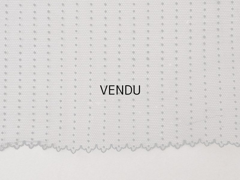 画像13: アンティーク ドット入り 幅広 チュールレース 黒 0.9m 幅29.5cm