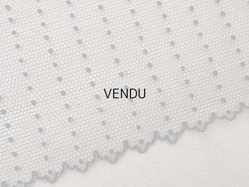 画像4: アンティーク ドット入り 幅広 チュールレース 黒 0.9m 幅29.5cm