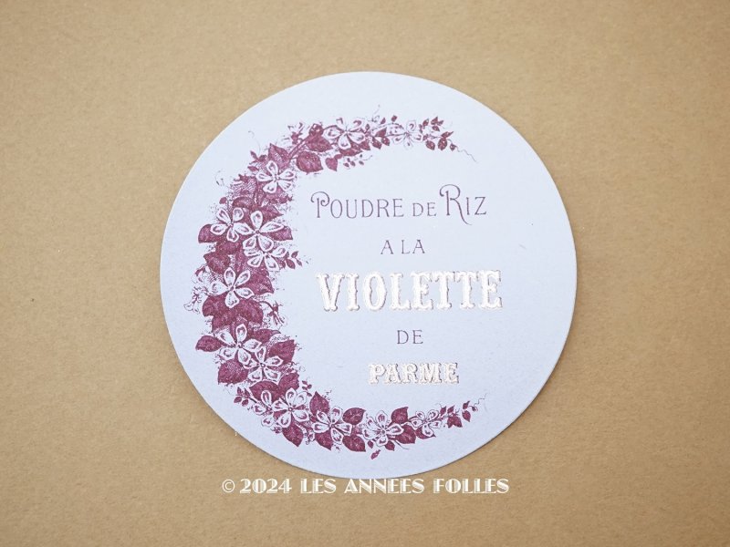 画像1: アンティーク パウダーボックスのラベル POUDRE DE RIZ A LA VIOLETTES DE PARME - ROGER&GALLET -