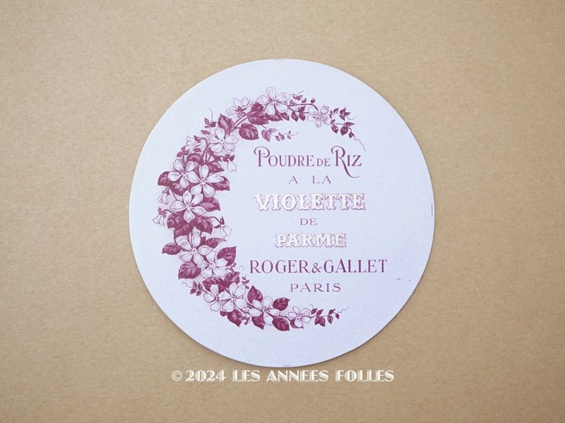 画像1: アンティーク パウダーボックスのラベル POUDRE DE RIZ A LA VIOLETTES DE PARME - ROGER&GALLET -