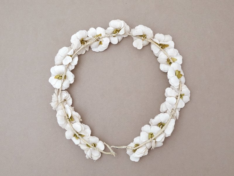 画像3: *蚤の市*アンティーク 白薔薇のティアラ ウェディング  花冠 オフホワイト 布花