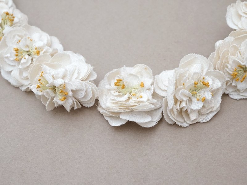 画像6: *蚤の市*アンティーク 白薔薇のティアラ ウェディング  花冠 オフホワイト 布花