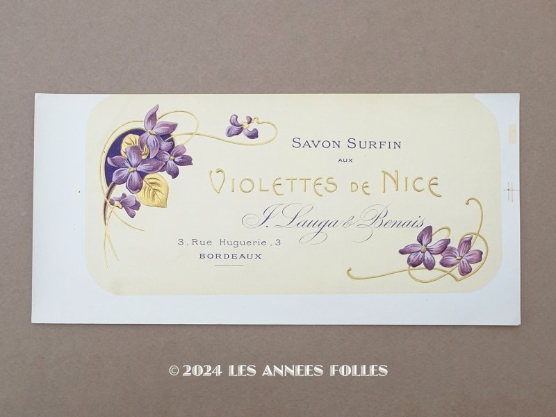 画像1: アンティーク ソープラベル 菫 SAVON SURFIN VIOLETTES DE NICE