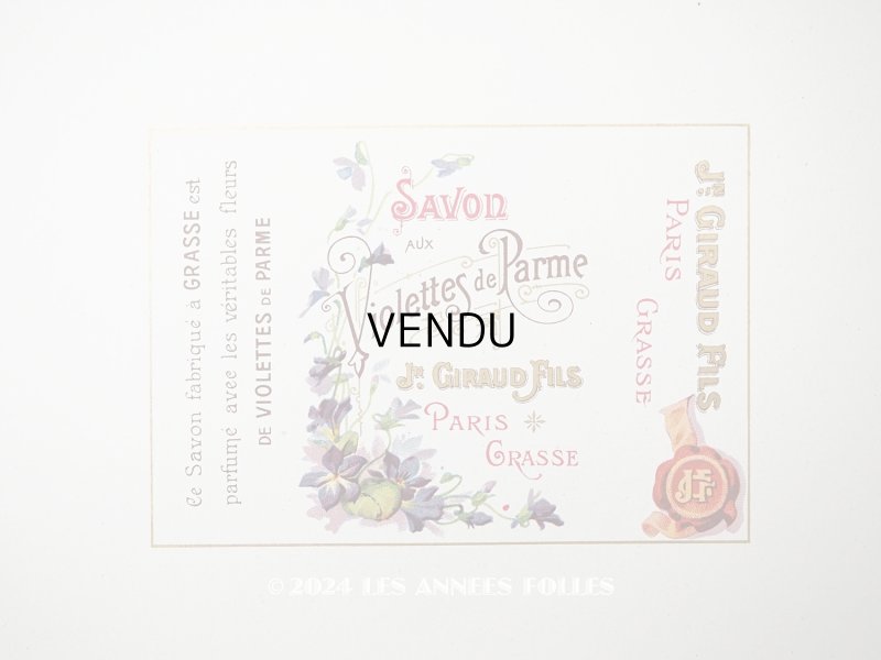画像1: アンティーク 菫のソープラベル SAVON VIOLETTES DE PARME - JN.GIRAUD FILS GRASSE PARIS -