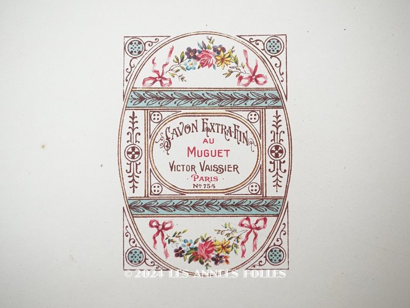 画像1: アンティーク ソープラベル 鈴蘭 SAVON EXREA FIN AU MUGUET - VICTOR VAISSIER PARIS -