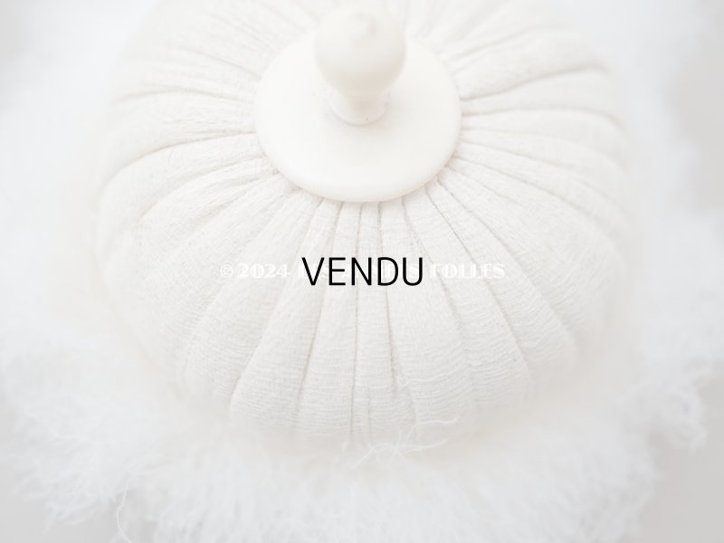 画像5: アンティーク パフ 白鳥の羽根 エクリュ