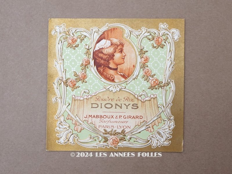 画像1: アンティーク パウダーボックスのラベル POUDRE DE RIZ DIONYS - J.MABBOUX & P.GIRARD PARIS -