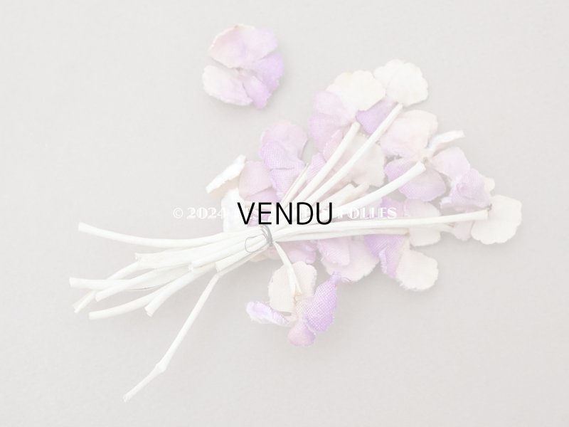 画像6: アンティーク ベルベット製 布花 アイボリー＆薄紫