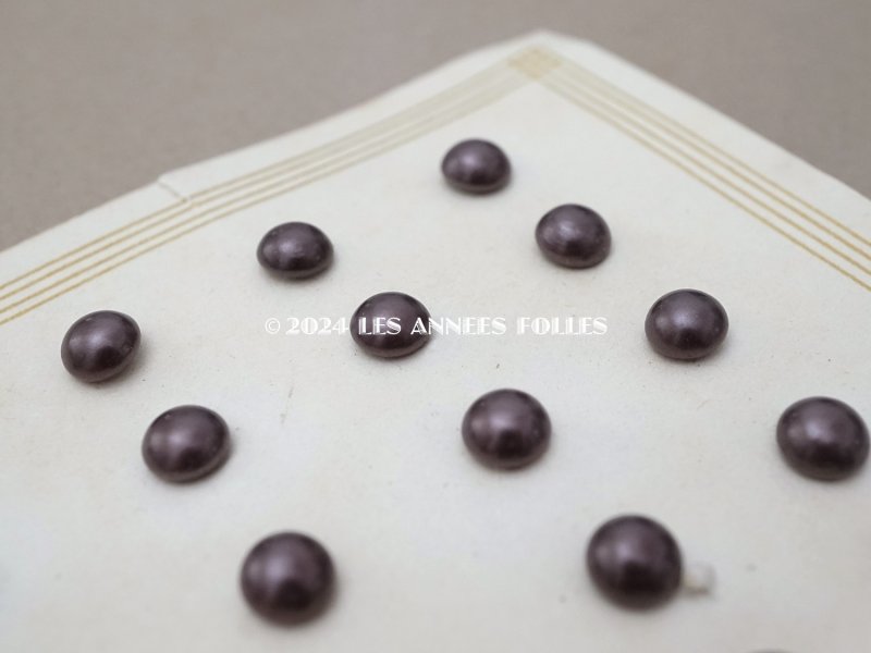 画像3: アンティーク  極小 7mm パールボタン グレイッシュパープル 12ピースのセット チェコスロバキア製