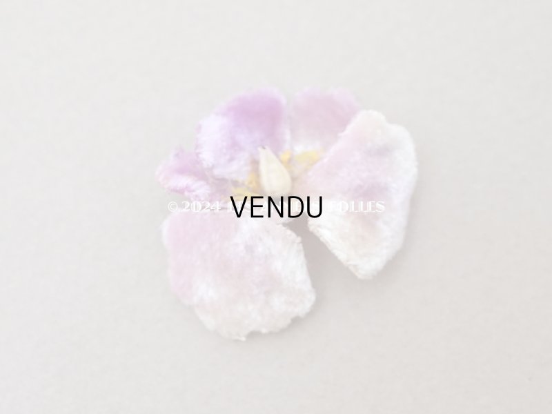 画像5: アンティーク ベルベット製 布花 アイボリー＆薄紫