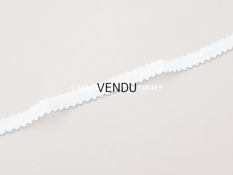 画像8: アンティーク スカラップトリム 刺繍入り ホワイト&ブラック 1.3cm幅 