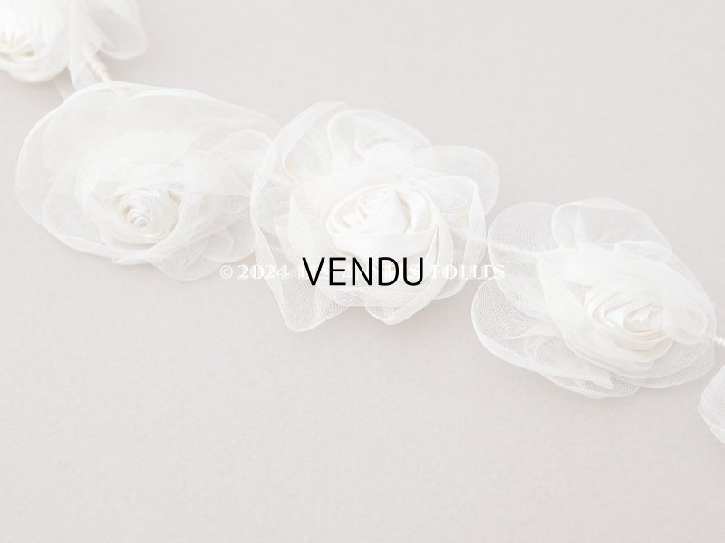 画像7: アンティーク シルクシフォンの薔薇の花冠 ティアラ