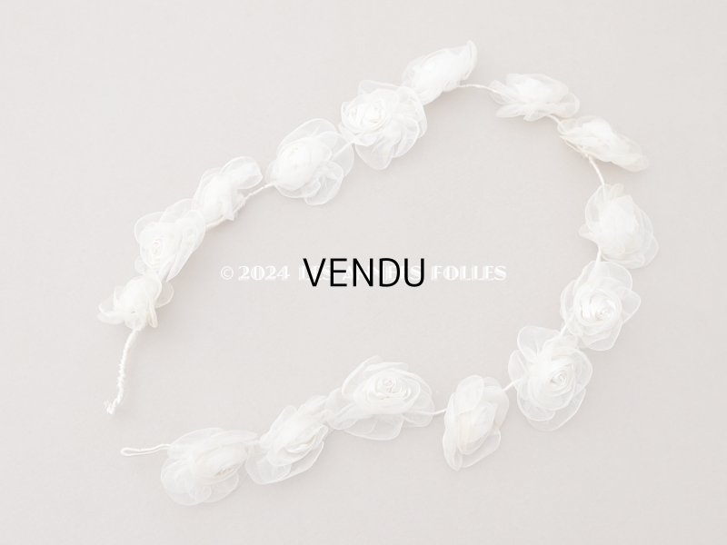 画像3: アンティーク シルクシフォンの薔薇の花冠 ティアラ