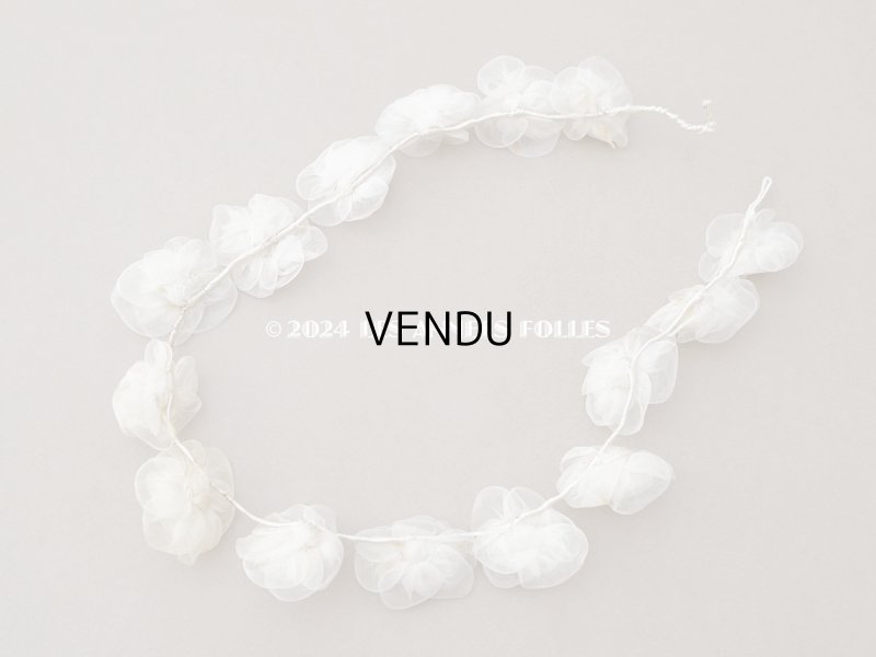 画像5: アンティーク シルクシフォンの薔薇の花冠 ティアラ