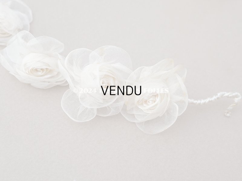 画像6: アンティーク シルクシフォンの薔薇の花冠 ティアラ