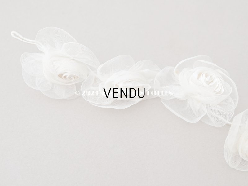 画像10: アンティーク シルクシフォンの薔薇の花冠 ティアラ