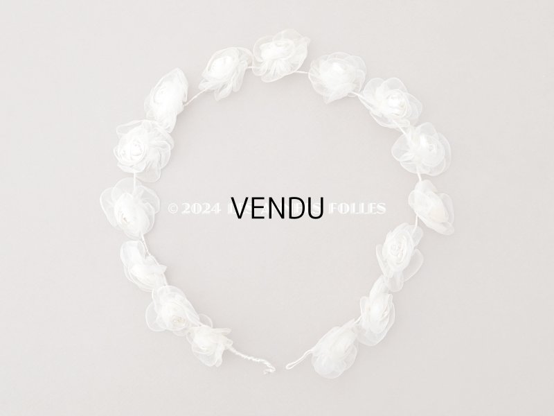 画像4: アンティーク シルクシフォンの薔薇の花冠 ティアラ