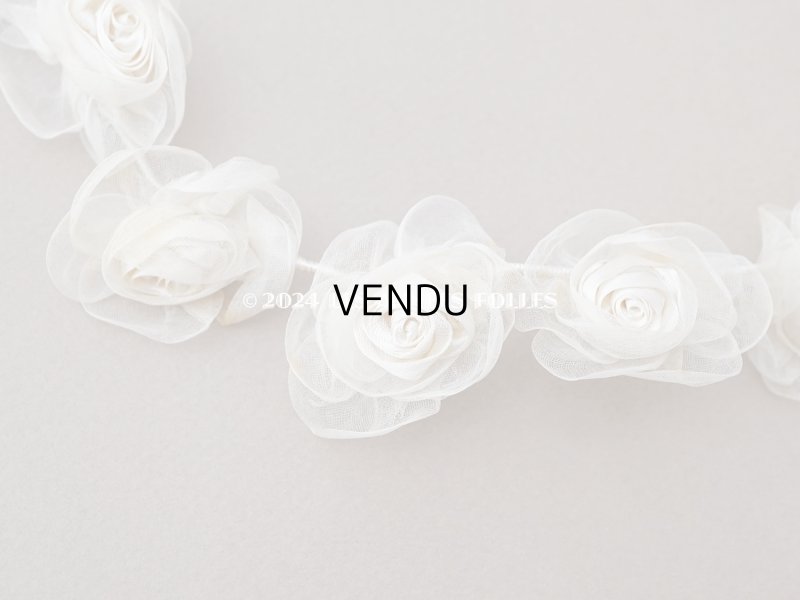 画像9: アンティーク シルクシフォンの薔薇の花冠 ティアラ