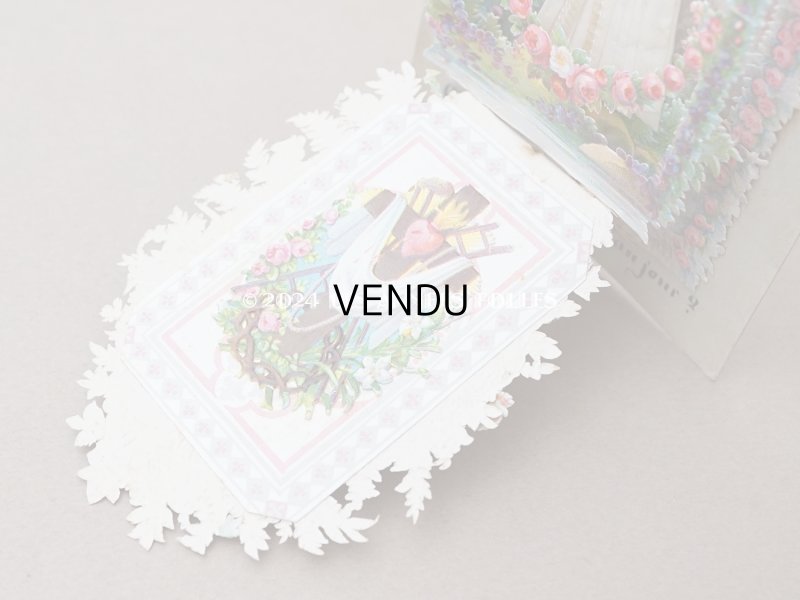 画像10: 19世紀末 アンティーク 初聖体の立体カニヴェ ポップアップ クロモ 