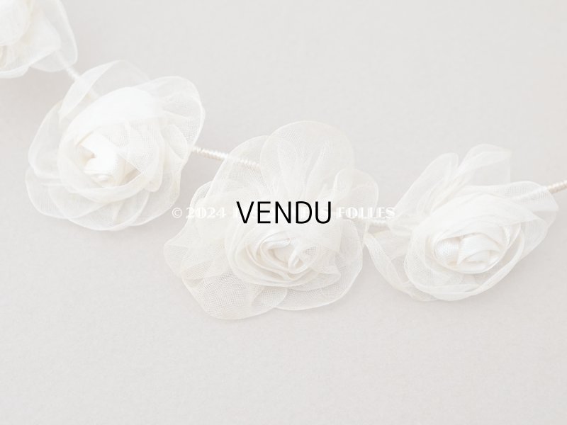 画像8: アンティーク シルクシフォンの薔薇の花冠 ティアラ