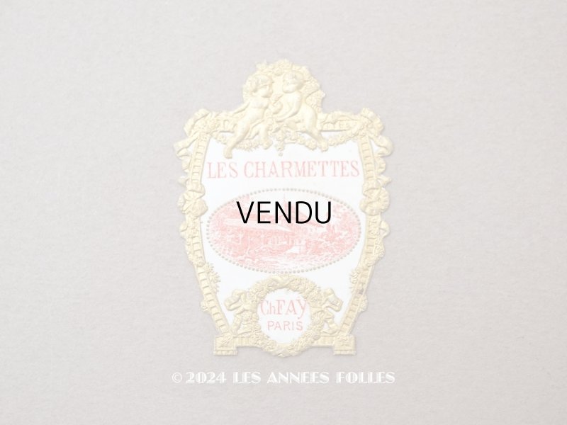 画像1: アンティーク 天使&薔薇のガーランド パフュームラベル LES CHARMETTES - CH.FAY PARIS -