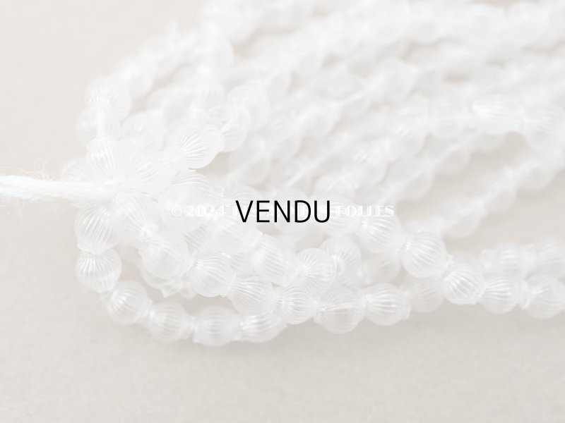 画像4: アンティーク スフレビーズ ライン入り クリア 3mm 吹きガラス製ビーズ