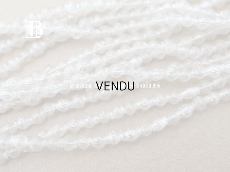 画像6: アンティーク スフレビーズ ライン入り クリア 3mm 吹きガラス製ビーズ