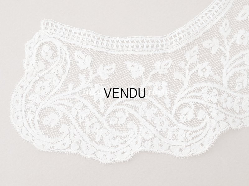 画像4: 19世紀 アンティーク 付け襟 手編みのヴァランシエンヌレース ボビンレース