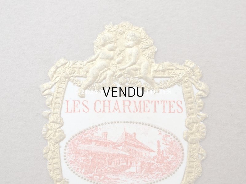 画像2: アンティーク 天使&薔薇のガーランド パフュームラベル LES CHARMETTES - CH.FAY PARIS -