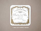 アンティーク 草花のパウダーボックスのラベル A LA REINE DES PRES- J.CHAMBERRY PARIS -