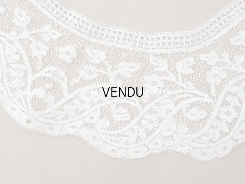 画像6: 19世紀 アンティーク 付け襟 手編みのヴァランシエンヌレース ボビンレース