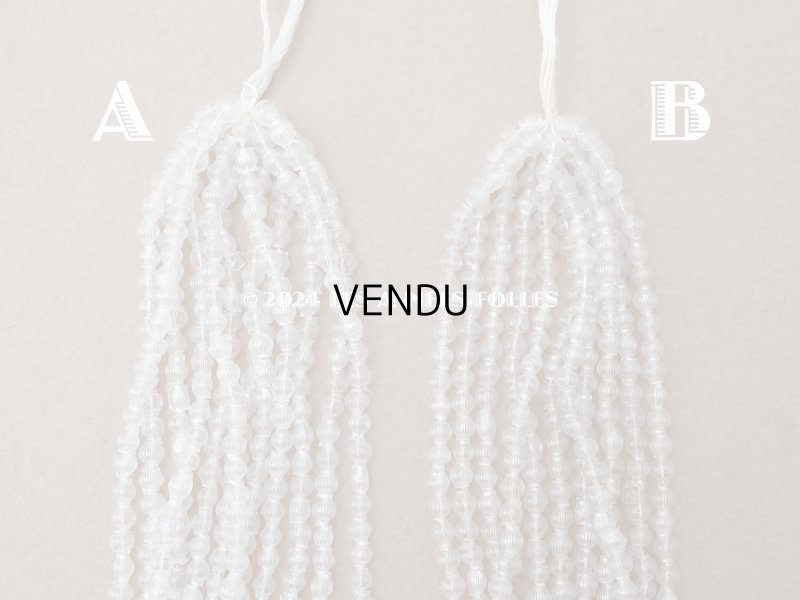 画像10: アンティーク スフレビーズ ライン入り クリア 3mm 吹きガラス製ビーズ