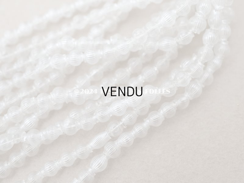 画像7: アンティーク スフレビーズ ライン入り クリア 3mm 吹きガラス製ビーズ