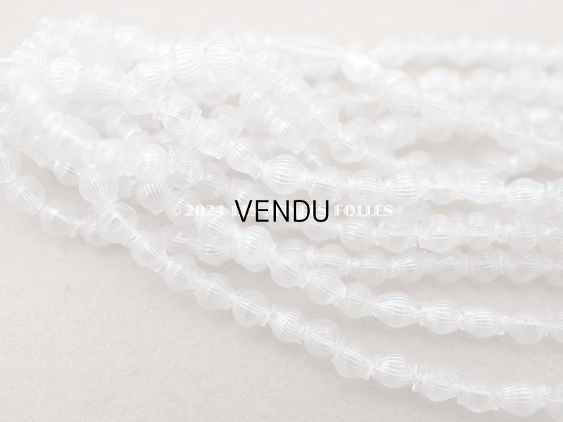 画像8: アンティーク スフレビーズ ライン入り クリア 3mm 吹きガラス製ビーズ