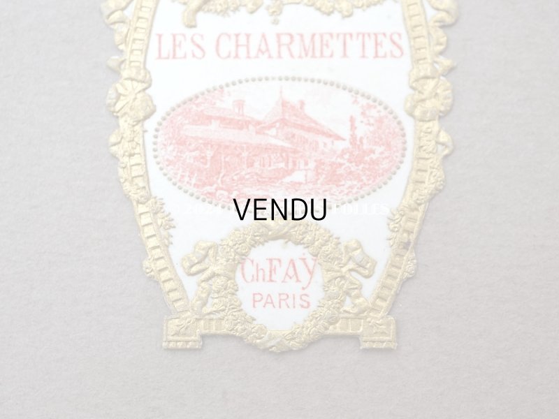 画像3: アンティーク 天使&薔薇のガーランド パフュームラベル LES CHARMETTES - CH.FAY PARIS -