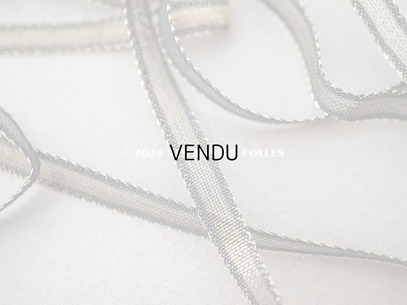 画像2: アンティーク ゴールドのメタル糸のリボン 1.44m 極細 5.5mm幅 