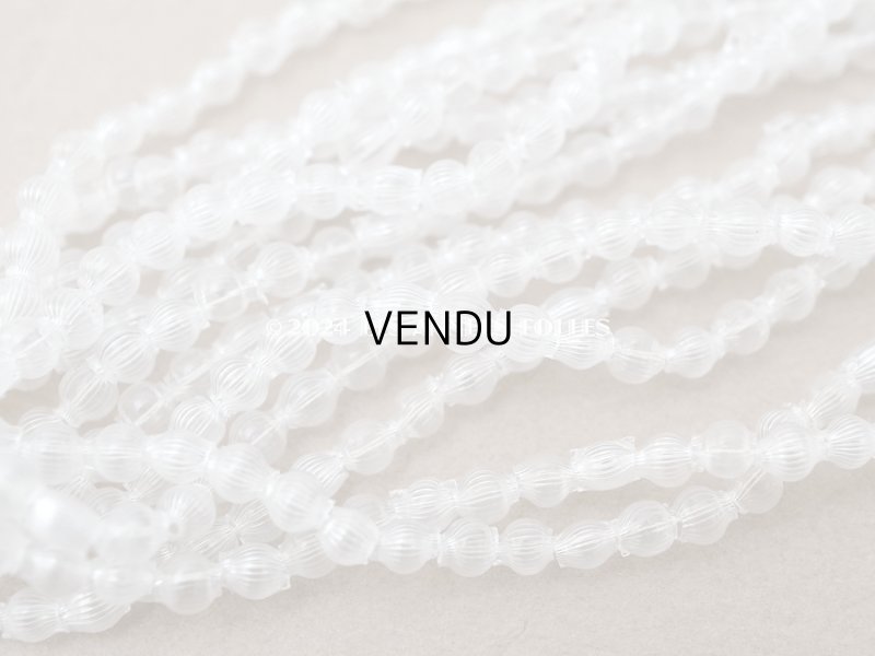 画像3: アンティーク スフレビーズ ライン入り クリア 3mm 吹きガラス製ビーズ
