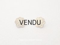 アンティーク メタルボタン 貝殻 9×8.5mm 2ピースのセット 