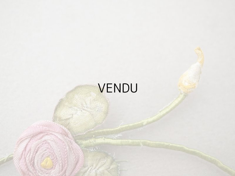 画像6: アンティーク 大きなロココモチーフ シルク製