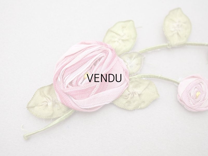 画像3: アンティーク 大きなロココモチーフ シルク製