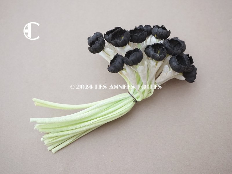 画像10: *蚤の市*アンティーク 布花 黒