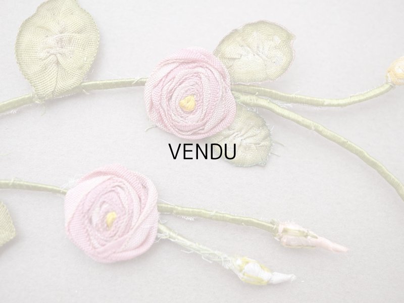 画像4: アンティーク 大きなロココモチーフ シルク製