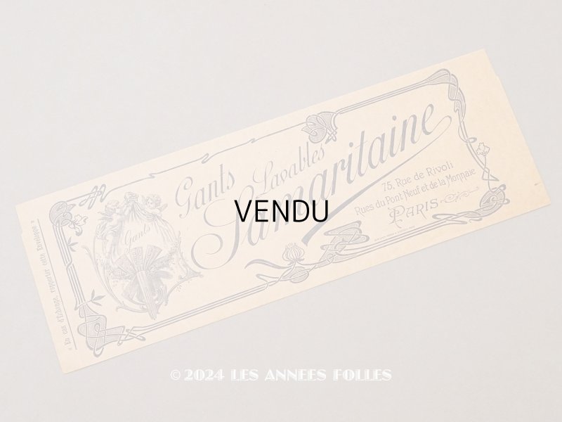 画像1: 1900年頃 アンティーク グローブ用 天使の紙袋 GANTS LAVABLES SAMARITAINE - GRANDS MAGASINS DE LA SAMARITAINE -