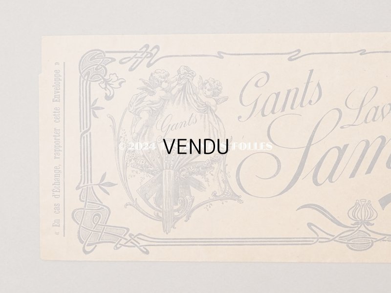 画像3: 1900年頃 アンティーク グローブ用 天使の紙袋 GANTS LAVABLES SAMARITAINE - GRANDS MAGASINS DE LA SAMARITAINE -