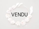 アンティーク パウダーピンクの薔薇 花冠 ティアラ ヴェールガール