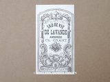 19世紀末 アンティーク パフュームラベル EAU DE VIE DE LAVANDE AMBREE - CH.GRANT PARIS -